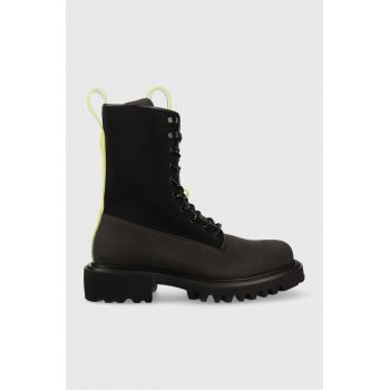 Rains bocanci 22610 Show Combat Boot Neopren bărbați, culoarea negru 22610.01-01.Black