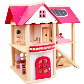 Casuta de Papusi Jumbo Pink House cu Mobilier de firma originala