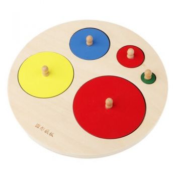 Puzzle Incastru Montessori de Mari Dimensiuni, cu 5 Cercuri