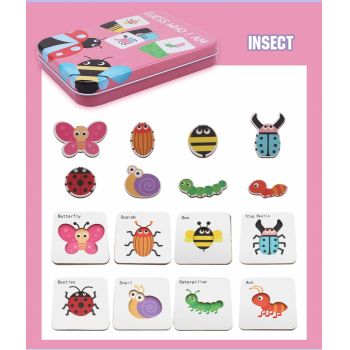 Puzzle si sabloane Insectele - Ghici cine sunt?, in cutie metalica