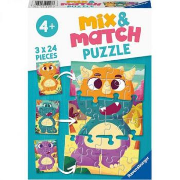 PUZZLE MIX&MATCH DINOZAURI, 3x24 PIESE de firma original