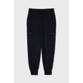 Abercrombie & Fitch pantaloni copii culoarea negru, neted