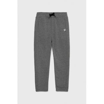 Abercrombie & Fitch pantaloni de trening pentru copii culoarea gri, melanj