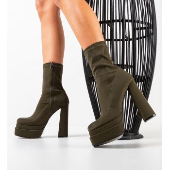 Botine dama Tower Khaki la reducere