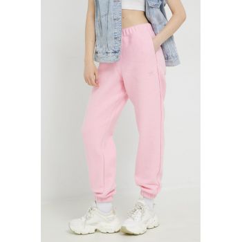 adidas Originals pantaloni de trening femei, culoarea roz, neted