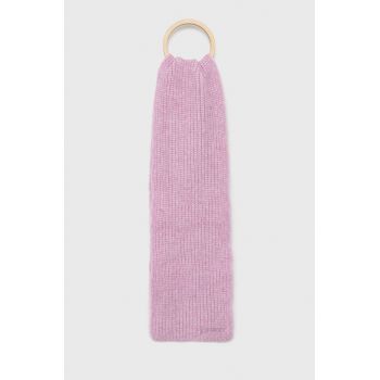 Superdry esarfa din amestec de lana culoarea roz, modelator ieftin