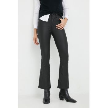 Pepe Jeans pantaloni Dion Flare femei, culoarea negru, evazati, high waist