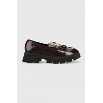 Answear Lab mocasini femei, culoarea bordo, cu platforma