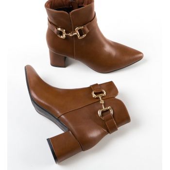 Botine dama Trame Camel la reducere