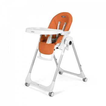 Scaun de masa 2 in 1 Peg Perego Prima Pappa Zero Follow Me, 0-15 Kg, Wonder Orange, Portocaliu