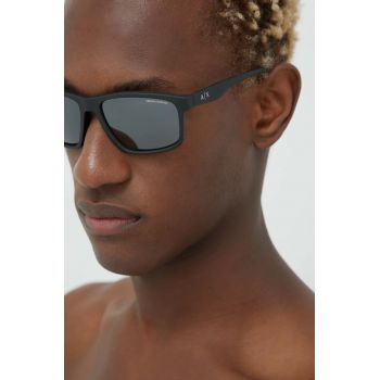 Armani Exchange ochelari de soare barbati, culoarea negru de firma originali