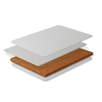 Saltea pentru bebe cocos latex cu husa detasabila bumbac organic si lana 127x63x10 cm