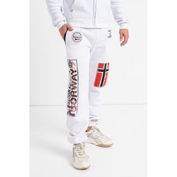 Pantaloni sport cu aplicatii logo Myer