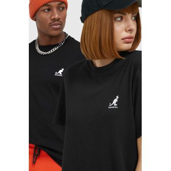 Kangol tricou din bumbac culoarea negru, cu imprimeu