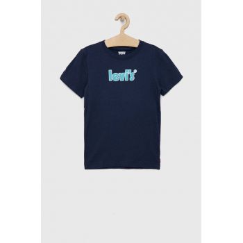 Levi's tricou de bumbac pentru copii culoarea albastru marin, cu imprimeu de firma original