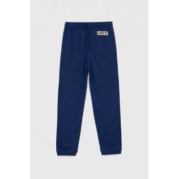 Levi's pantaloni de trening pentru copii culoarea albastru marin, cu imprimeu