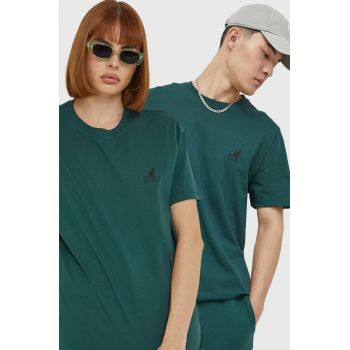 Kangol tricou din bumbac culoarea verde, cu imprimeu