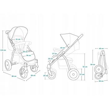 Carucior sport Lionelo Annet Tour Gri