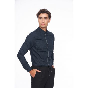 Camasa slim fit de bumbac cu model