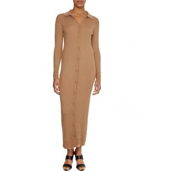 Rochie-cardigan slim fit de lyocell si lana