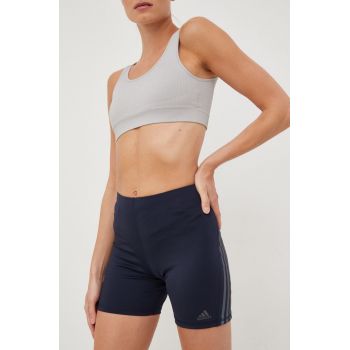 adidas Performance pantaloni scurți de alergare Run Icons femei, culoarea albastru marin, cu imprimeu, high waist