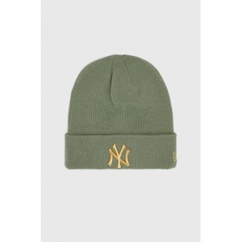 New Era caciula culoarea verde, din tricot gros ieftina