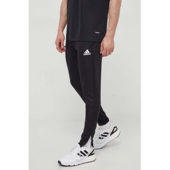 adidas Performance pantaloni de antrenament Entrada 22 bărbați, culoarea negru, mulați HC0332