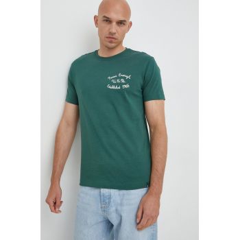 United Colors of Benetton tricou din bumbac culoarea verde, cu imprimeu