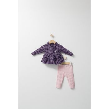 Set cu pantalonasi si camasuta in carouri pentru bebelusi Ballon, Tongs baby