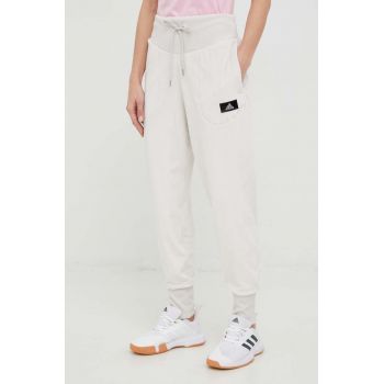 adidas pantaloni de trening femei, culoarea bej