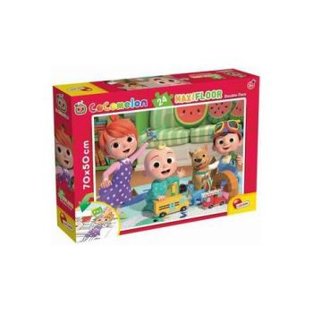 Puzzle de colorat maxi - o zi insorita cu cocomelon (24 piese)