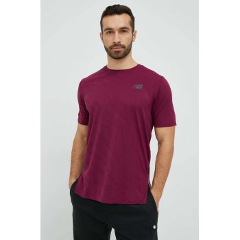 New Balance tricou de alergare Q Speed culoarea bordo, neted