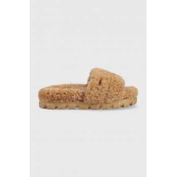 UGG papuci de lana W Cozetta Curly culoarea maro