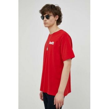 Levi's tricou din bumbac , culoarea rosu, cu imprimeu