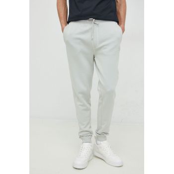 BOSS pantaloni de trening din bumbac CASUAL bărbați, culoarea gri, uni 50468448