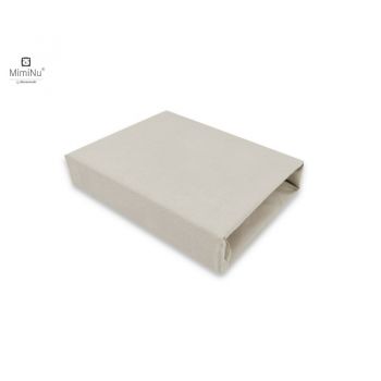 Cearceaf cu elastic MimiNu pentru patut 90x40 cm din bumbac Royal Beige