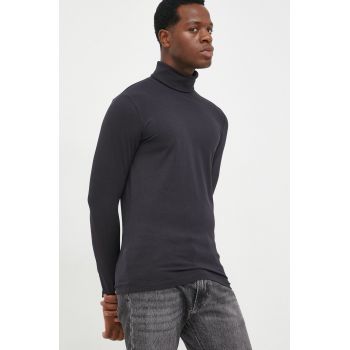 Lindbergh longsleeve barbati, culoarea albastru marin, neted