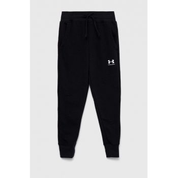 Under Armour pantaloni de trening pentru copii culoarea negru, neted