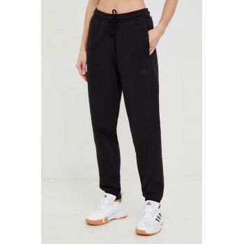 adidas pantaloni de trening femei, culoarea negru, neted