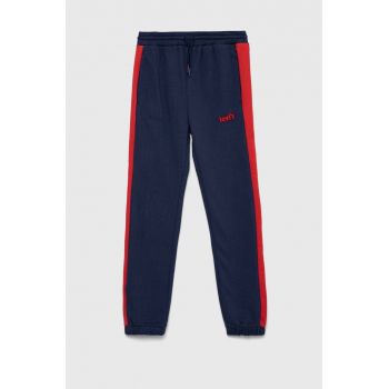 Levi's pantaloni de trening pentru copii culoarea albastru marin, neted