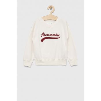 Abercrombie & Fitch bluza copii culoarea bej, cu imprimeu