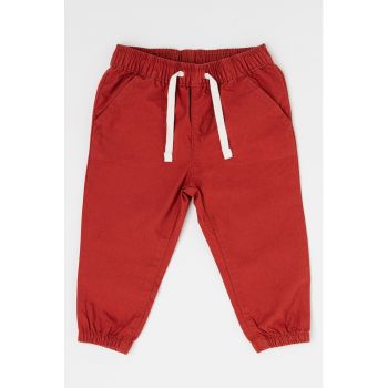 Pantaloni de bumbac cu snur in talie