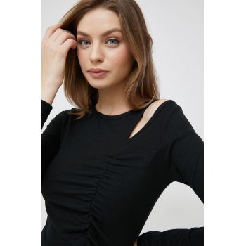 Pepe Jeans longsleeve Lilly femei, culoarea negru