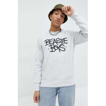 Champion bluza Champion x Beastie Boys barbati, culoarea gri, cu imprimeu ieftin