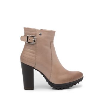 Botine dama din piele naturala - 451 taupe box