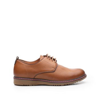 Pantofi casual barbati din piele naturala, Leofex - 839 cognac box