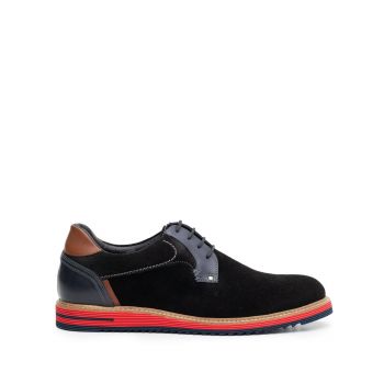 Pantofi casual barbati din piele naturala, Leofex - 591 negru velur