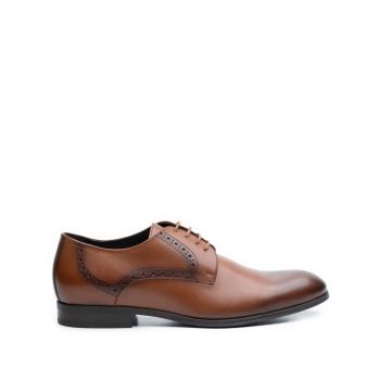 Pantofi eleganti barbati din piele naturala Leofex -512* C Cognac Box