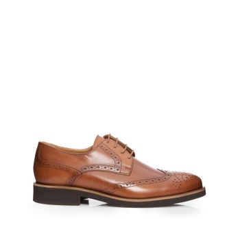 Pantofi eleganti barbati din piele naturala, Leofex - 514 Cognac box