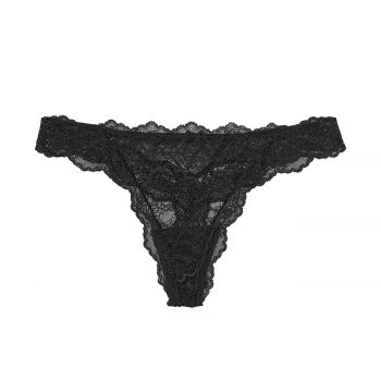 Floral lace thong panty l